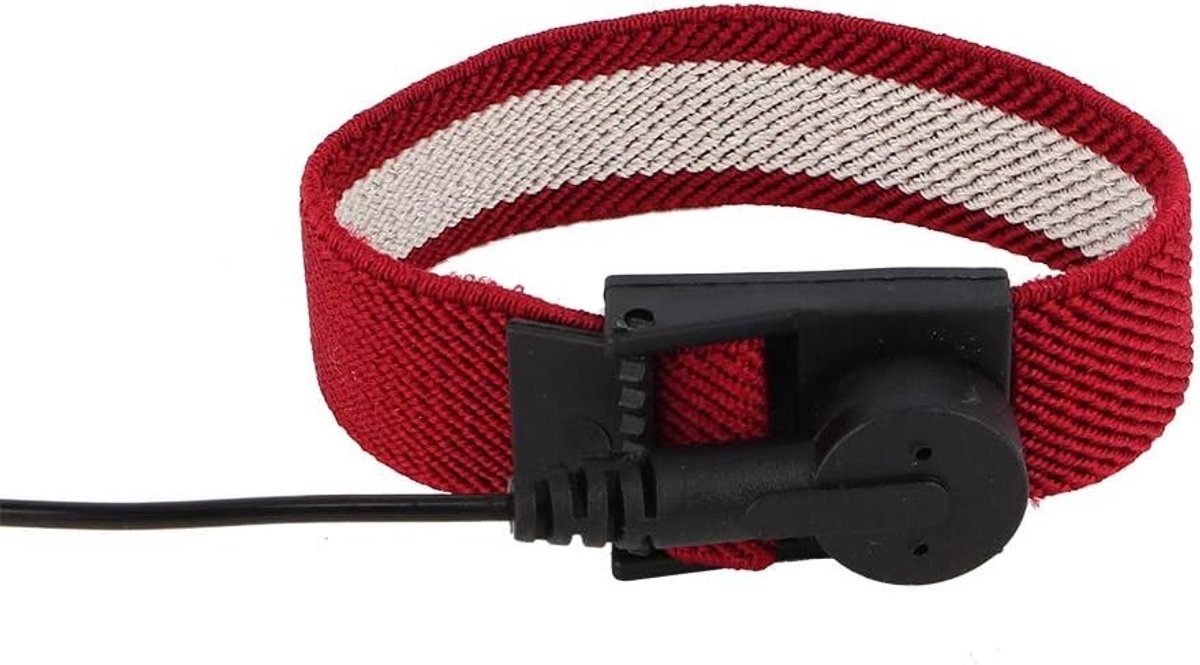 Verstelbare Antistatische Polsband met Aardingsdraad en Krokodillenklem voor Veilig Werken en Elektronische Apparaten