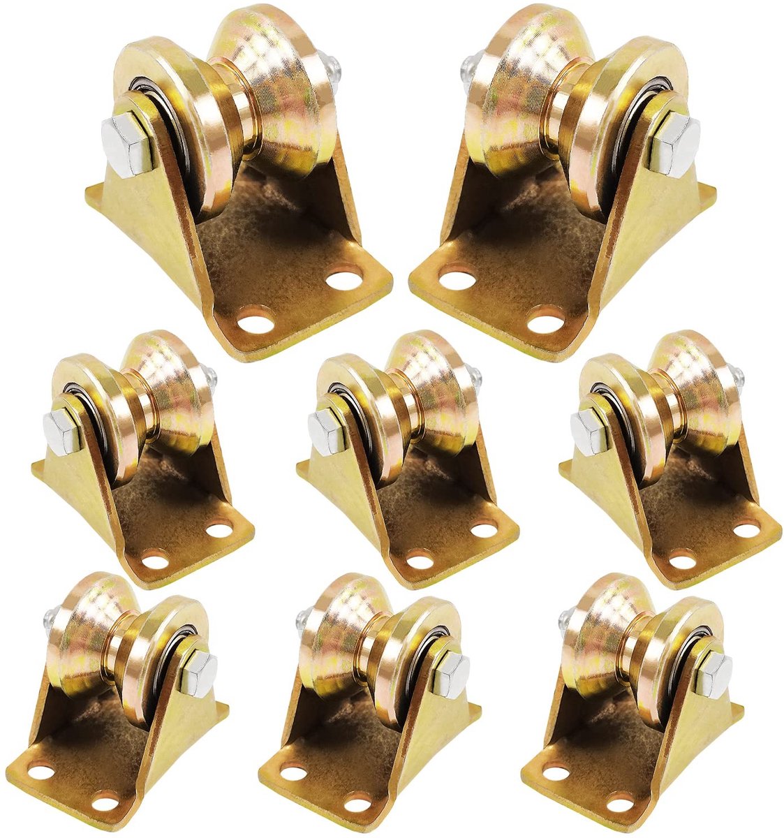8 Stuks Touwpulley Set, V-Groef Stalen Rollen voor Kledinglijn, Hefsystemen en Industriële Toepassingen