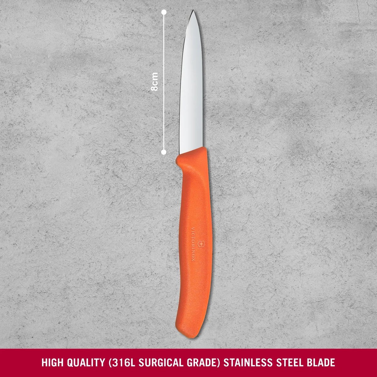Victorinox Swiss Classic schilmesje - 8 cm - glad lemmet - spitse punt - oranje