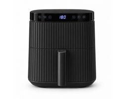 Vivid Green Airfryer 5L – Tot 5 Personen – 12 Programma's – Ribbeldesign – Vaatwasserbestendig – PFAS-vrij – Zwart