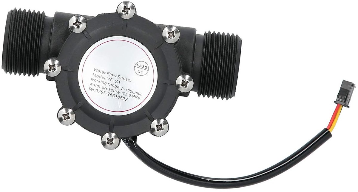 Waterdoorstromingssensor met Mannelijke Draad voor Airconditioning en Zwembaden - DC3-24V, Precisie Flowmeter, Hall Effect Technologie