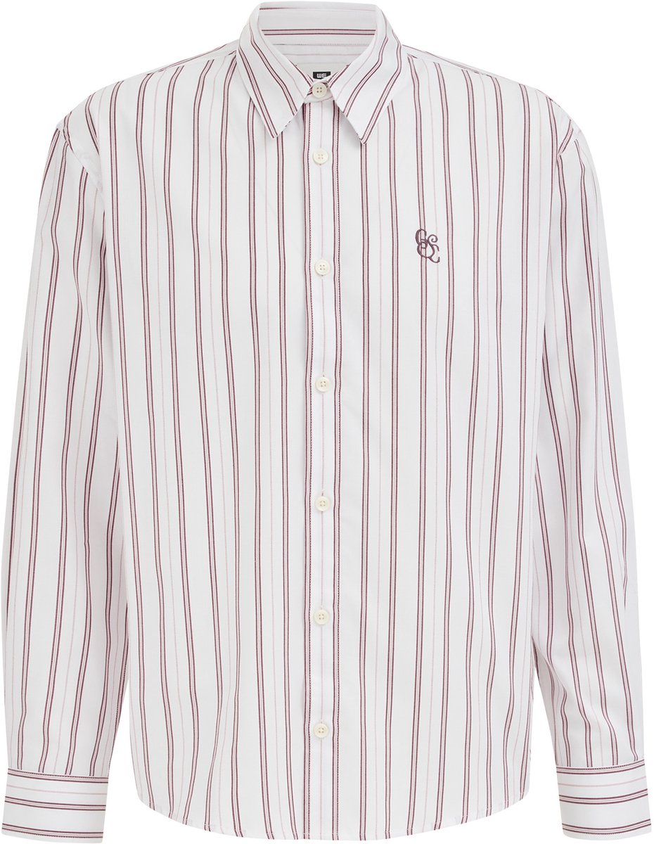 WE Fashion Heren relaxed fit gestreept overhemd met embroidery
