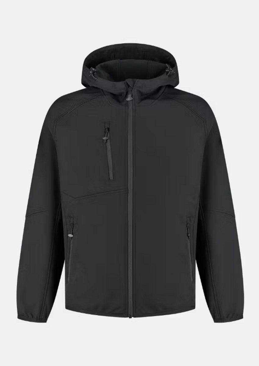 Faze.One Encore Hooded Softshell Jas - Zwart - Maat 3XL | Fleece Gevoerd | Heren