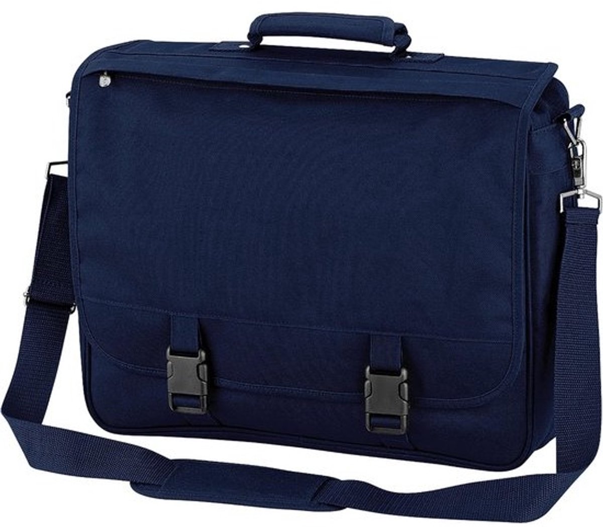 Luxe Portfolio Tas voor Heren en Dames - Navy Blauw - Ruime Aktetas met Schouderriem