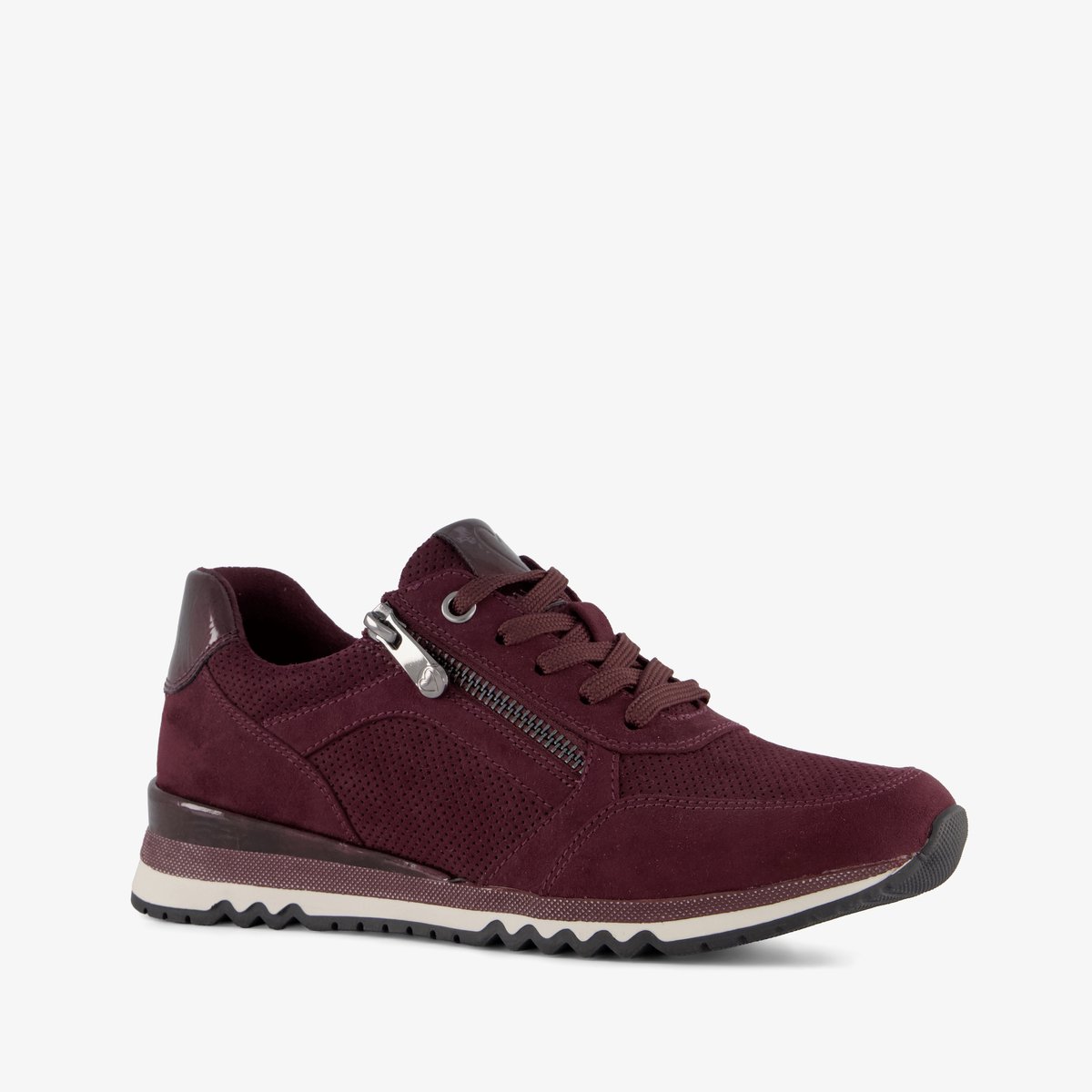 Marco Tozzi dames sneakers bordeaux - Rood - Uitneembare zool - Maat 38