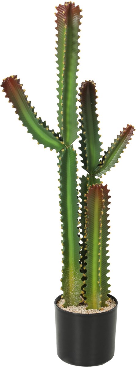 111cm Hoge Nep Cactus Plant in Zwarte Pot - Grote Kunstcactus voor Binnen en Buiten - Perfect voor Woonkamer - Slaapkamer en Kantoor Decoratie