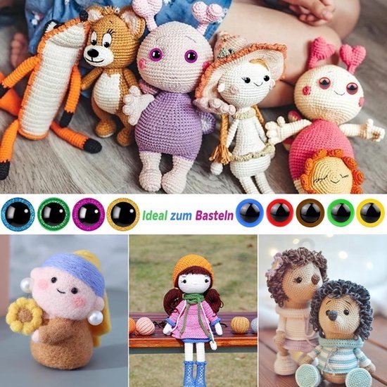 Pak Van 1100 Ogen En Neuzen Voor Gehaakte Dieren, Amigurumi-ogen Om Te Haken, Kleurrijke Gehaakte Poppenogen Met Ringen Voor Pluchen Speelgoed, Gehaakt Speelgoed, Pluchen Poppen En Teddyberen — afbeelding 4