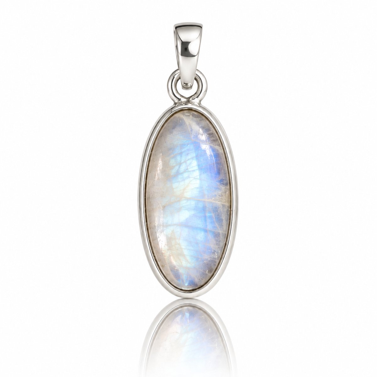 Natuursieraad -  925 sterling zilver maansteen ketting hanger - luxe edelsteen sieraad - handgemaakt