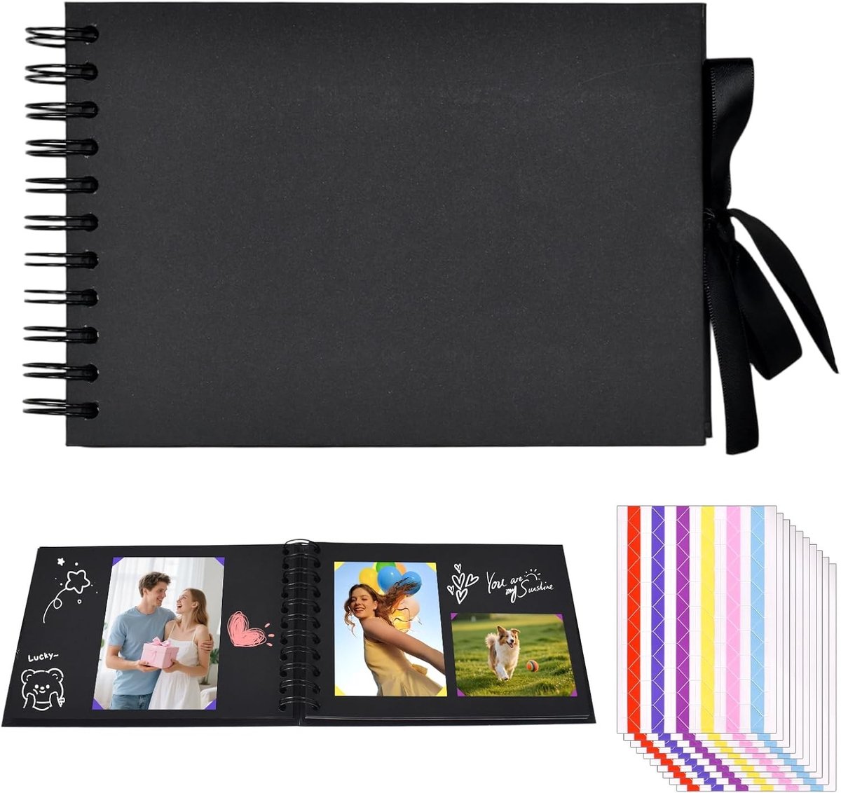 Creatief DIY Fotoalbum met 30 Pagina's - Spiral Scrapbook voor Bruiloft, Doop en Familieherinneringen - Perfecte Cadeau voor Verjaardag en Kerst