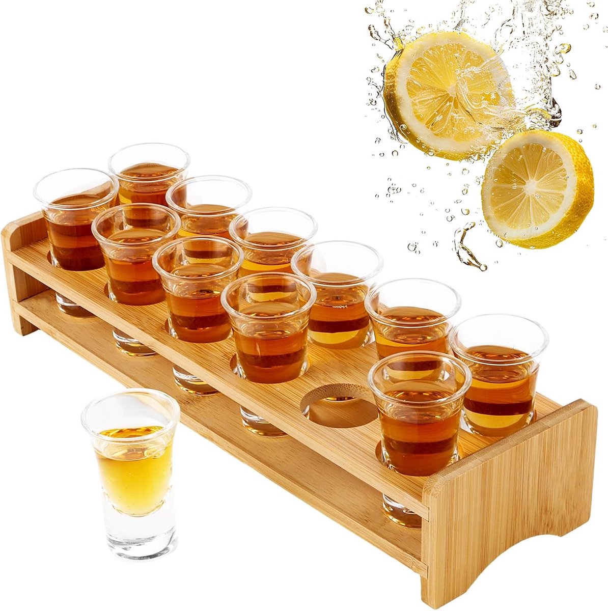 12 stuks borrelglazenset, 3 cl houder en borrelglazen bekers, 30 ml borrelglazen, cocktailhouder en borrelglas, borrelglashouder, voor feest, club, bar, drinken