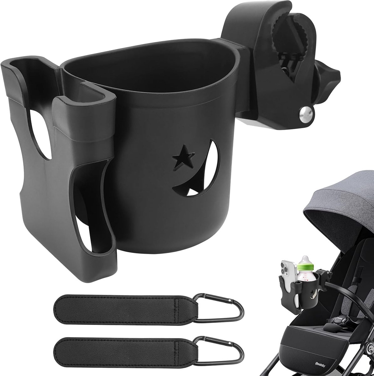 Universele bekerhouder met telefoonhouder voor kinderwagen