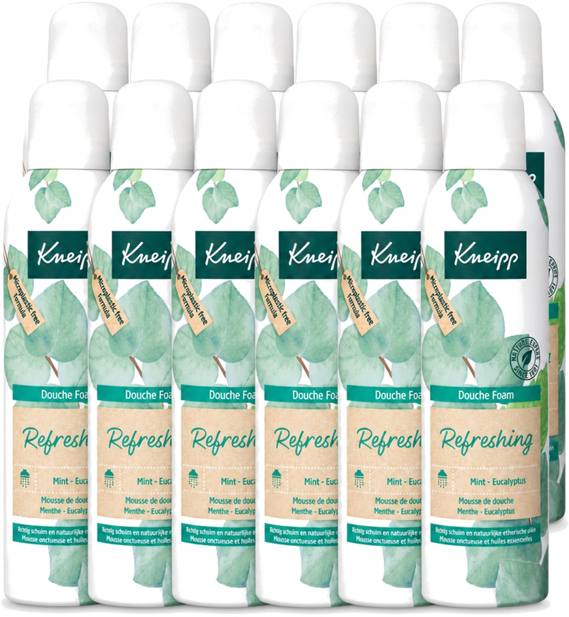 12 x Kneipp - Douchefoam - Mint & Eucalyptus - Vegan - 200 ml - Voordeelverpakking - 12 stuks