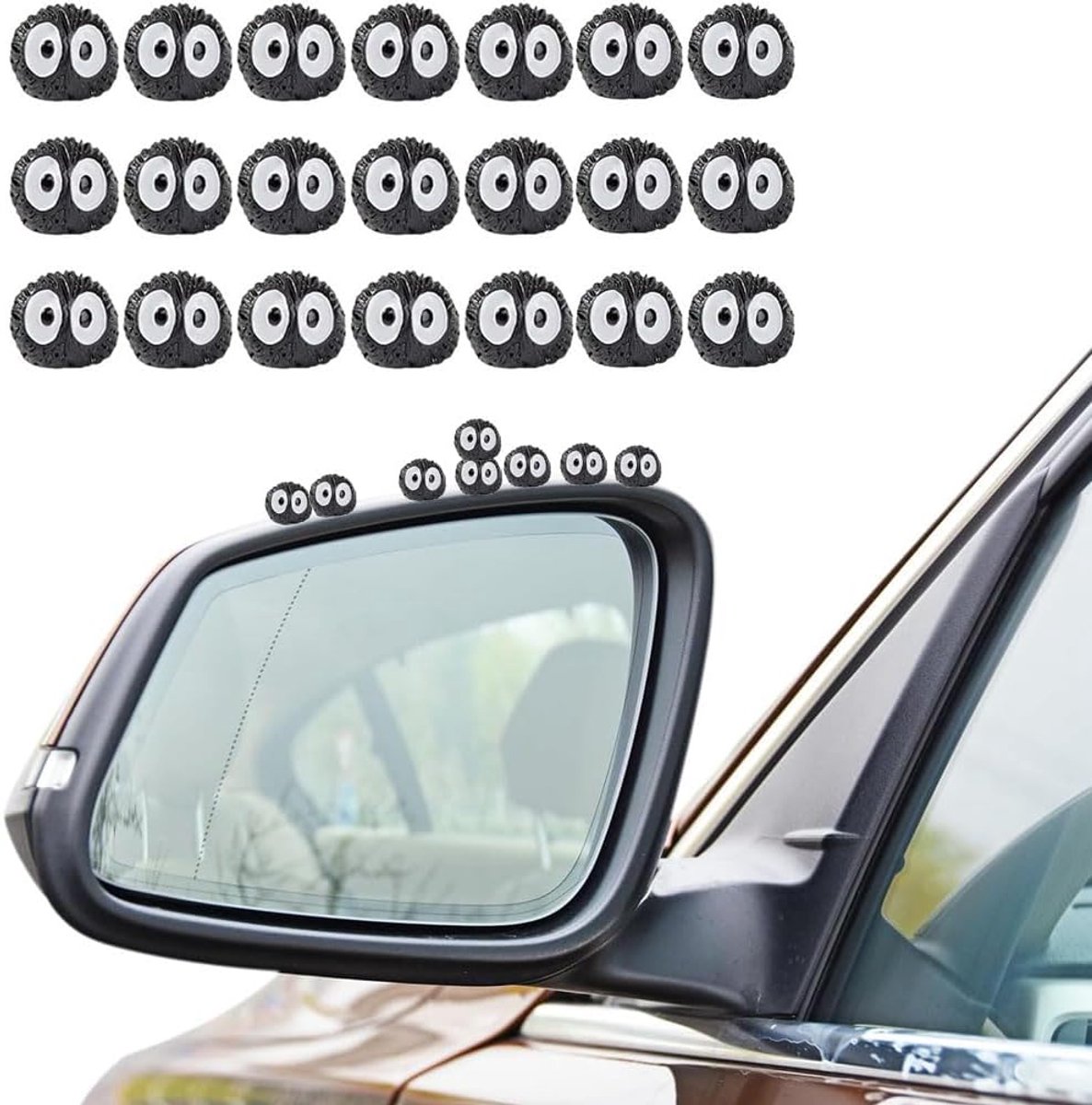 21Pcs Leuke Roet Sprites Auto Achteruitkijkspiegel Accessoires Cartoon Roet Figuren Decoratie voor Auto Spiegel Dashboard Interieur Decoratie Auto Ornament Grappige Geschenken (Zwart)