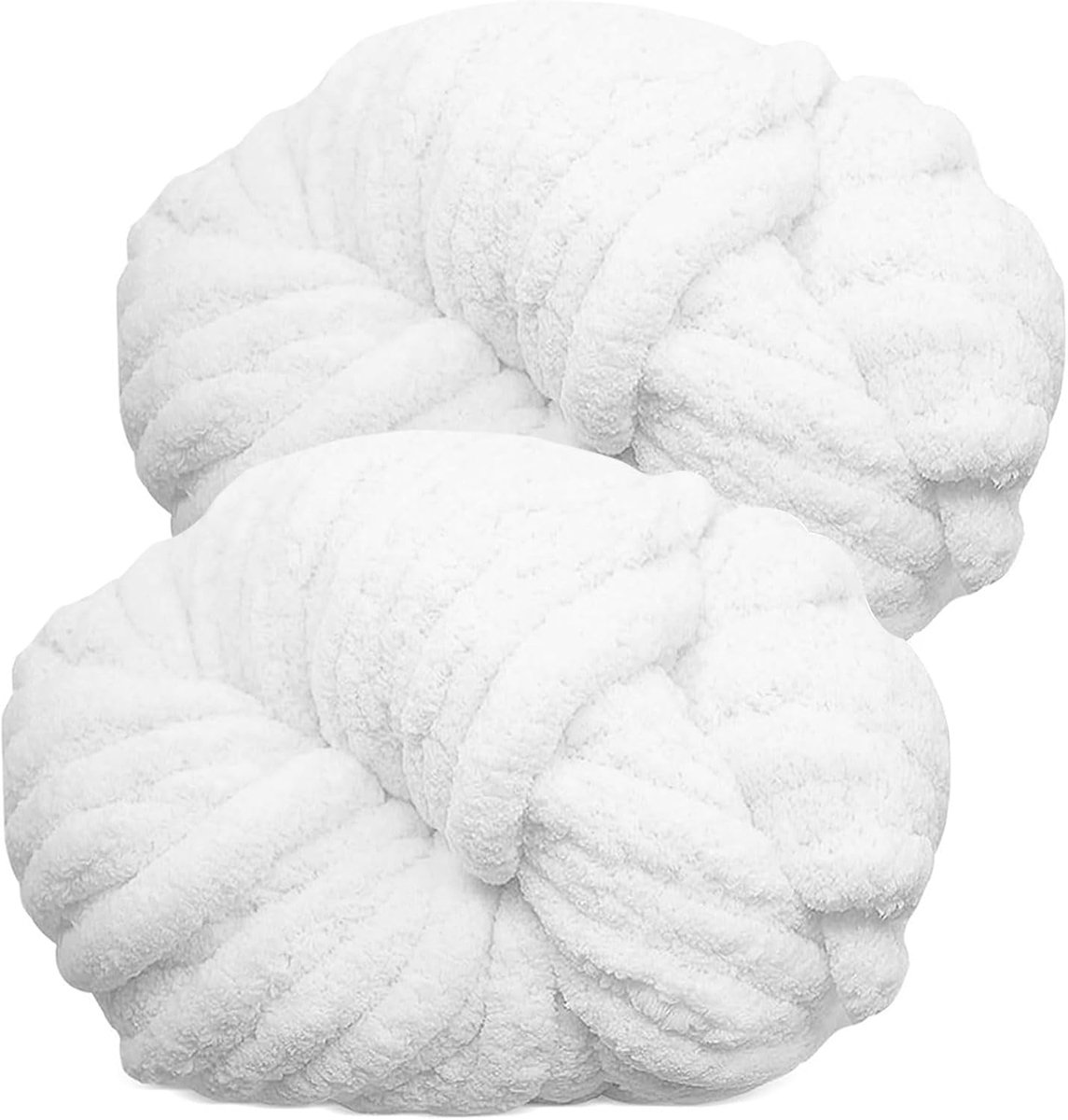 Wol 2 Stuks 500g, Chunky Garens voor Arm Breien en Haken van Dekens, XXL Reuzenwol voor Breien van Sjaals, Mutsen en Huisdiernest - Puur Wit