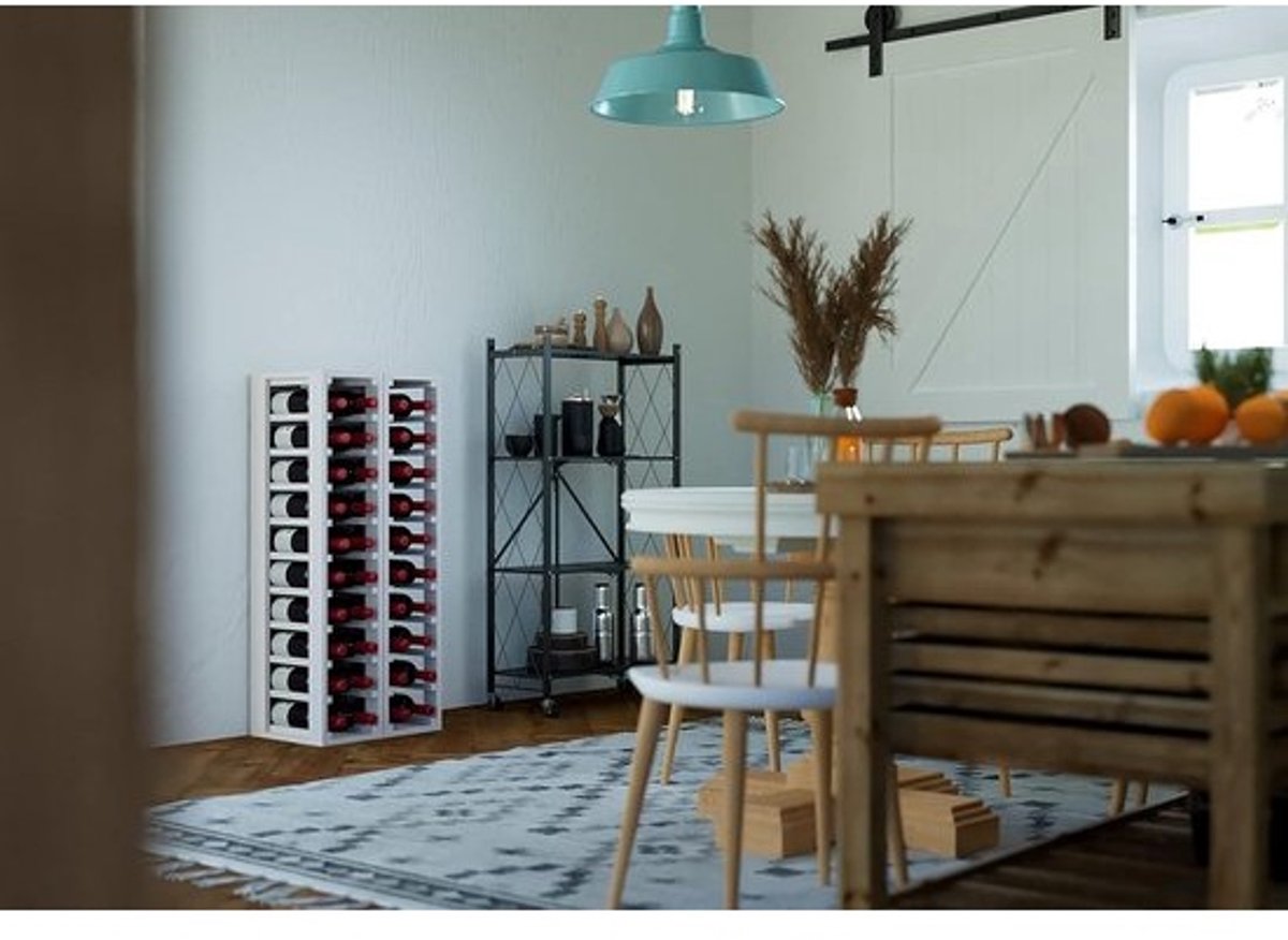 Wijnrek voor 20 flessen - US White Pine - 24 x 32 x 105 cm
