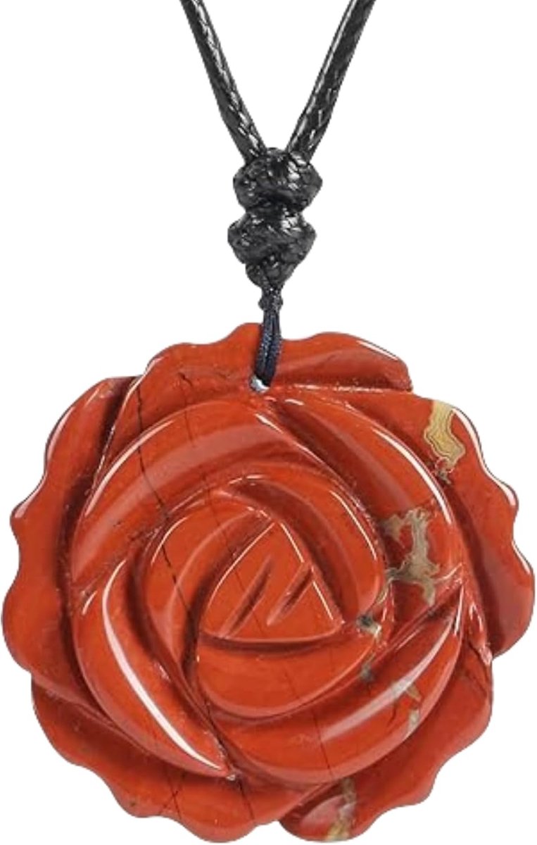 Rode jaspis dames bloem kristal roos halsband, Valentijnsdag en Thanksgiving cadeau