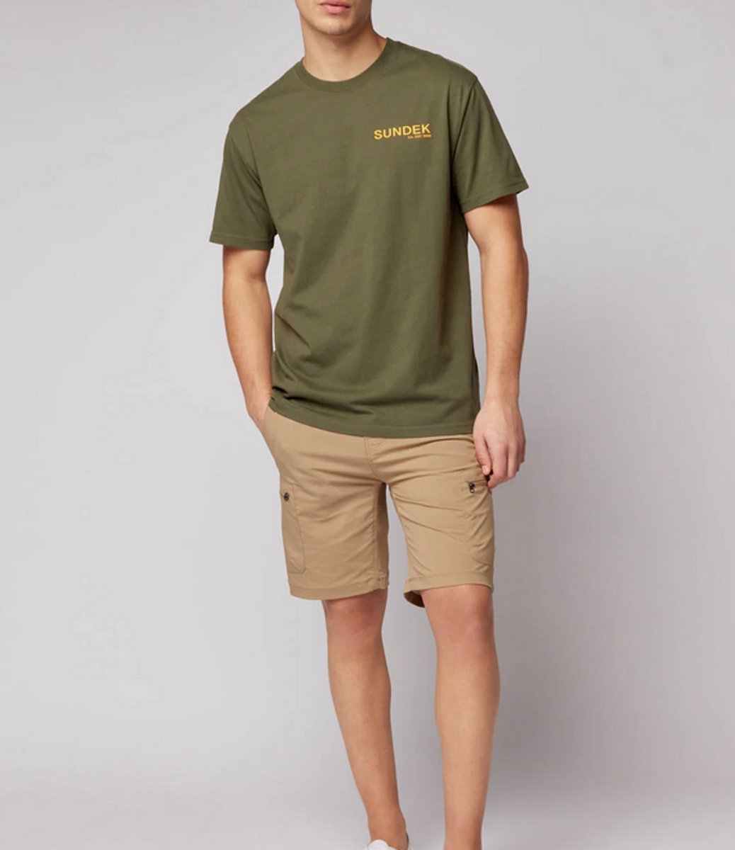 SUNDEK CREW NECK T-SHIRT WITH LOGO ar green-M
