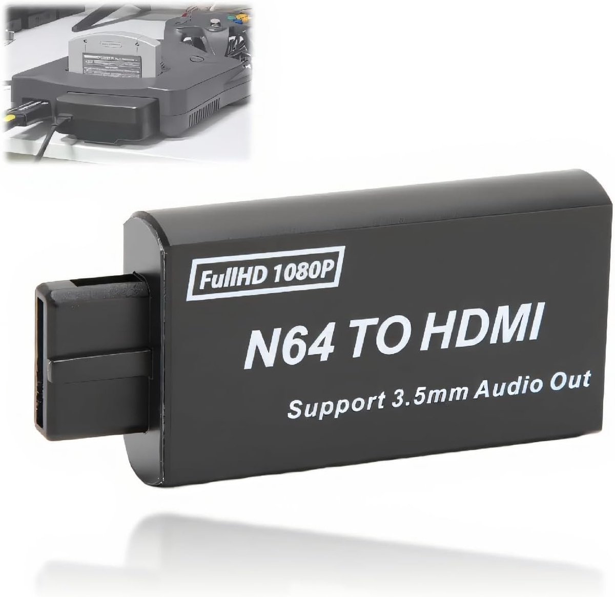 HDMI Converter voor N64, 1080P Video Game Adapter met 3.5mm Interface, Ondersteuning voor PAL NTSC, Plug and Play Gaming Accessoire
