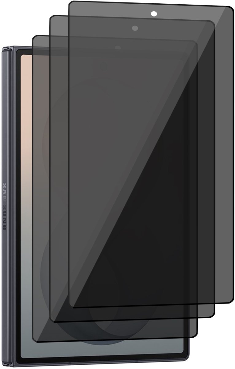 Privacy Screenprotector geschikt voor Samsung Galaxy Z Fold 8 – 3 Stuks – Full Cover Gehard Glas – Anti Inkijk – Privacy Filter