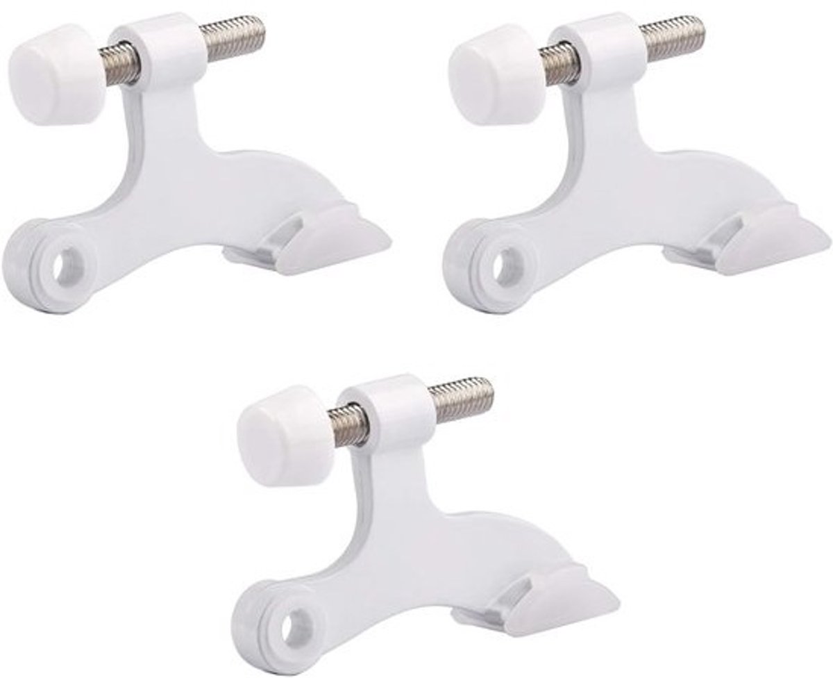 Verstelbare Luxe Heavy Duty Deurstopper met Rubberen Bumpertips – 3 Stuks