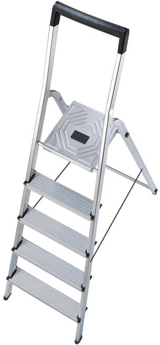 Veiligheidsladder Aluminium 5-tredig - Grijs - Ideaal voor Thuisgebruik