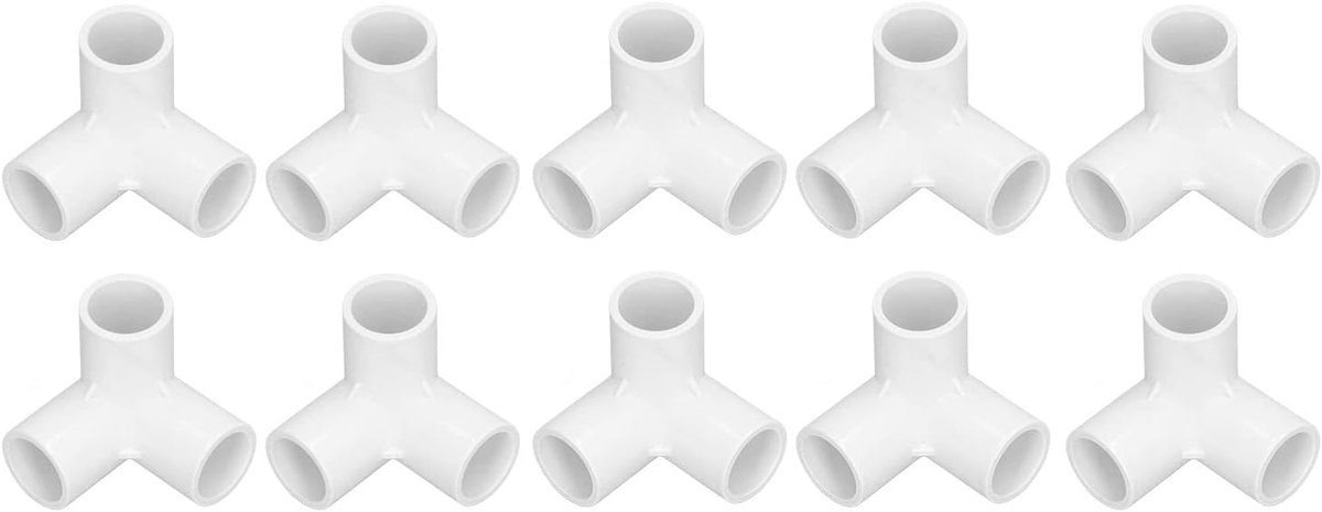 buisverbinders 3-weg 20 mm - pvc-kunststof T-stuk - hoek rechthoekig - ideaal voor waterleidingen - ShopVlot