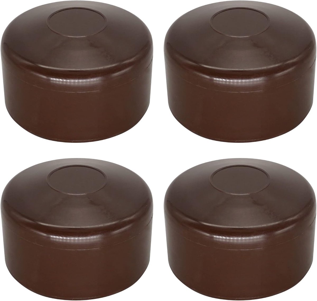 (4 stuks) Afrasteringspapen, ronde 60 mm bruine kunststof doppen voor ronde hekpalen, omheiningspalen, bruin RAL 8028
