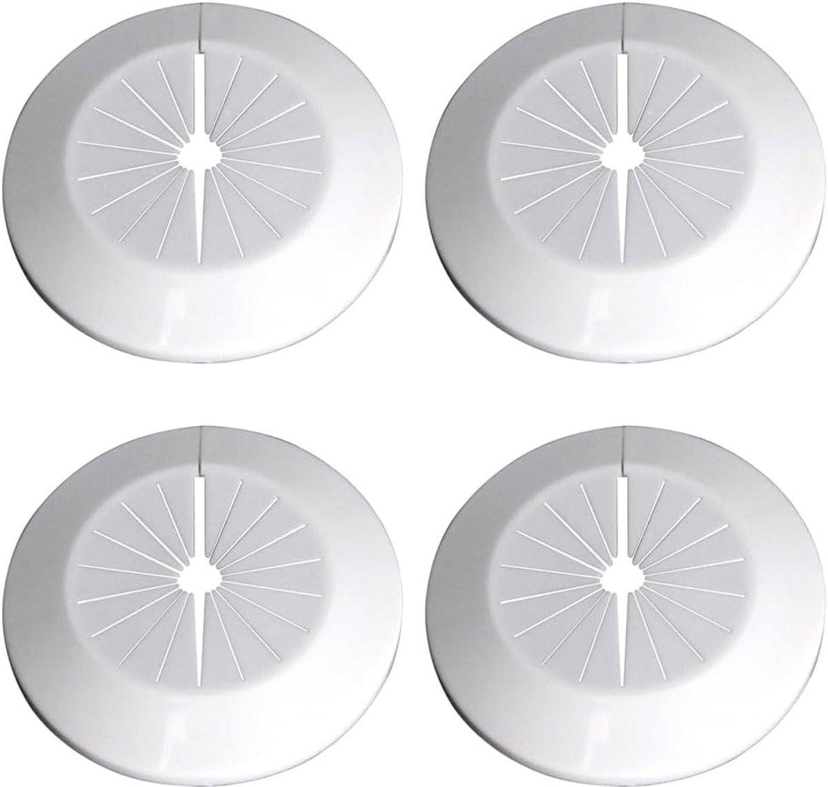 4 stuks Pijpdekseldecoratie voor 20mm-40mm PP kunststof schild Escutcheon Sink Waterpijp Wit Schilddeksels Badkamer Sink Pijp
