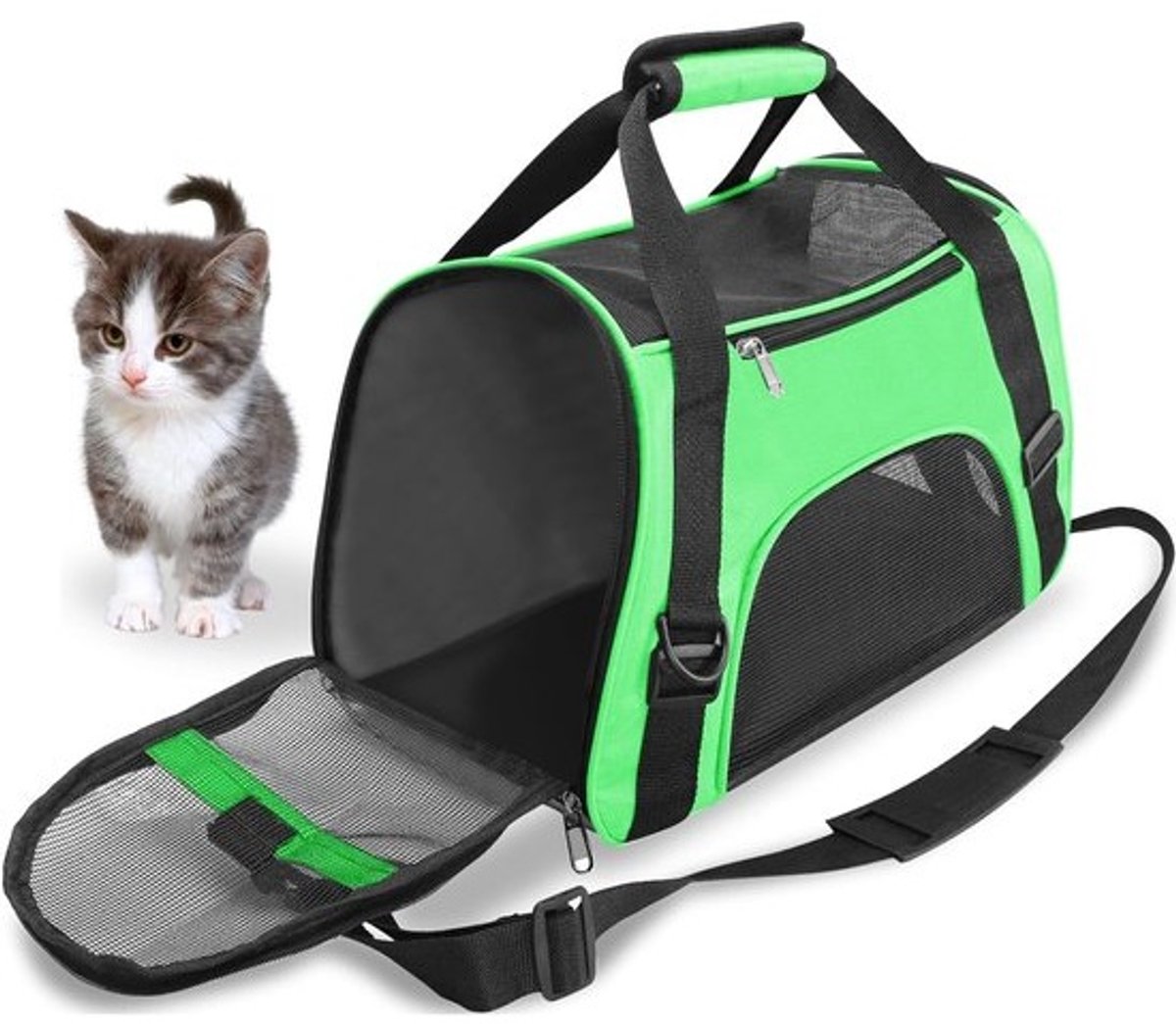 SnelShoppen - Draagbare Reistas voor Katten en Honden, Zachte Zijden Honden Draagtas voor Kleine Hond, Opvouwbare Kat Draagtas (M - 47x27x28CM, Max 5k