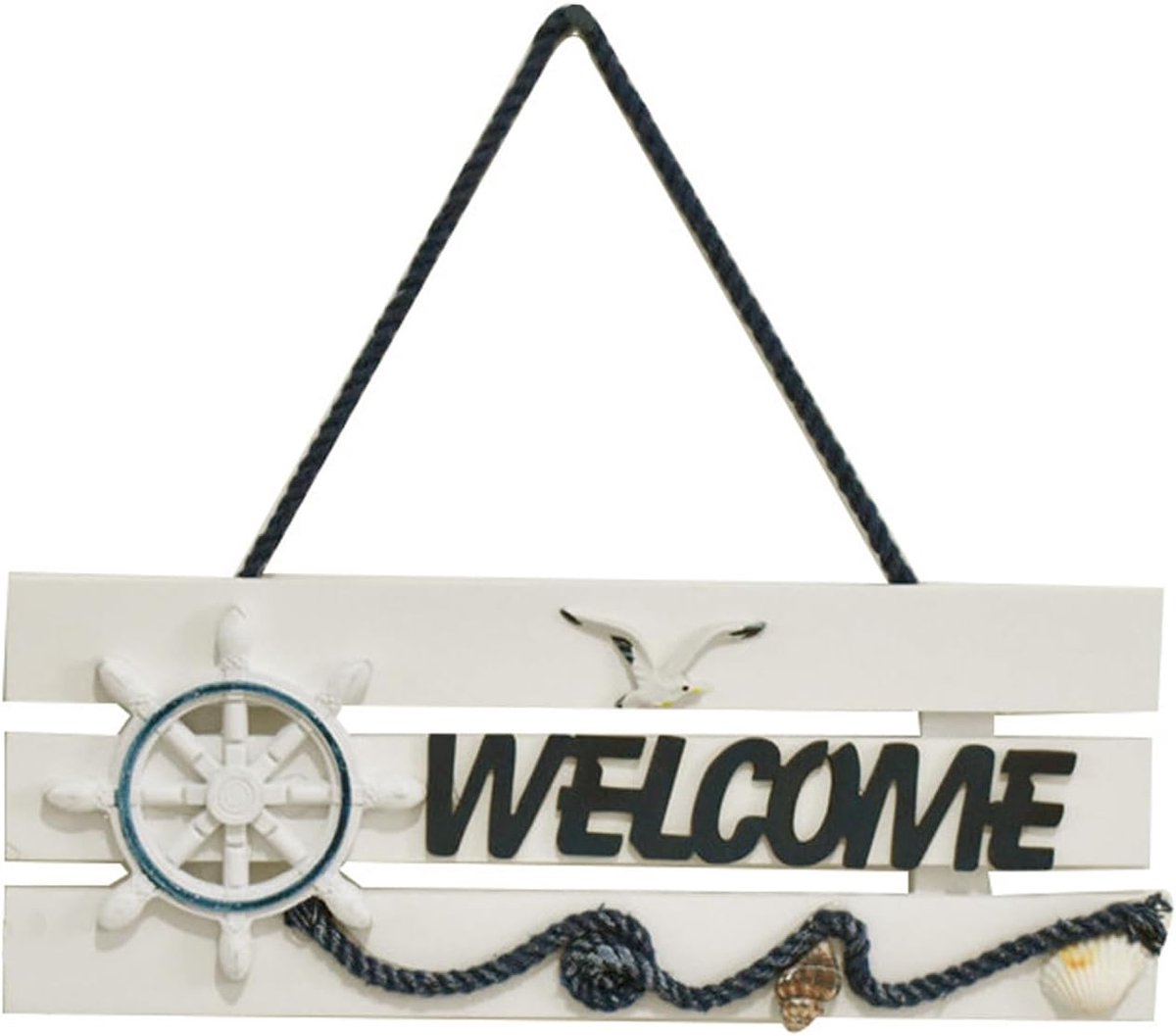 Welkomstbord van hout, welkomstbord voor buiten, strandkunst, hangend welkomstbord hout, om op te hangen aan huisdeur, raam, tuin, muur, woonkamer, bar, eetkamer, kantoor, winkel
