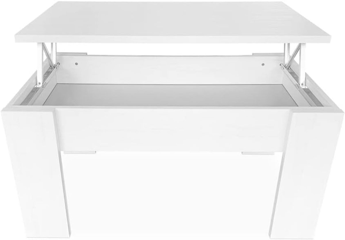 Descanso - Salontafel, in hoogte verstelbaar, voor woonkamer of eetkamer, afwerking in poolgrijs, afmetingen: 90 cm (breedte) x 50 cm (diepte) x 46-57 cm (hoogte)
