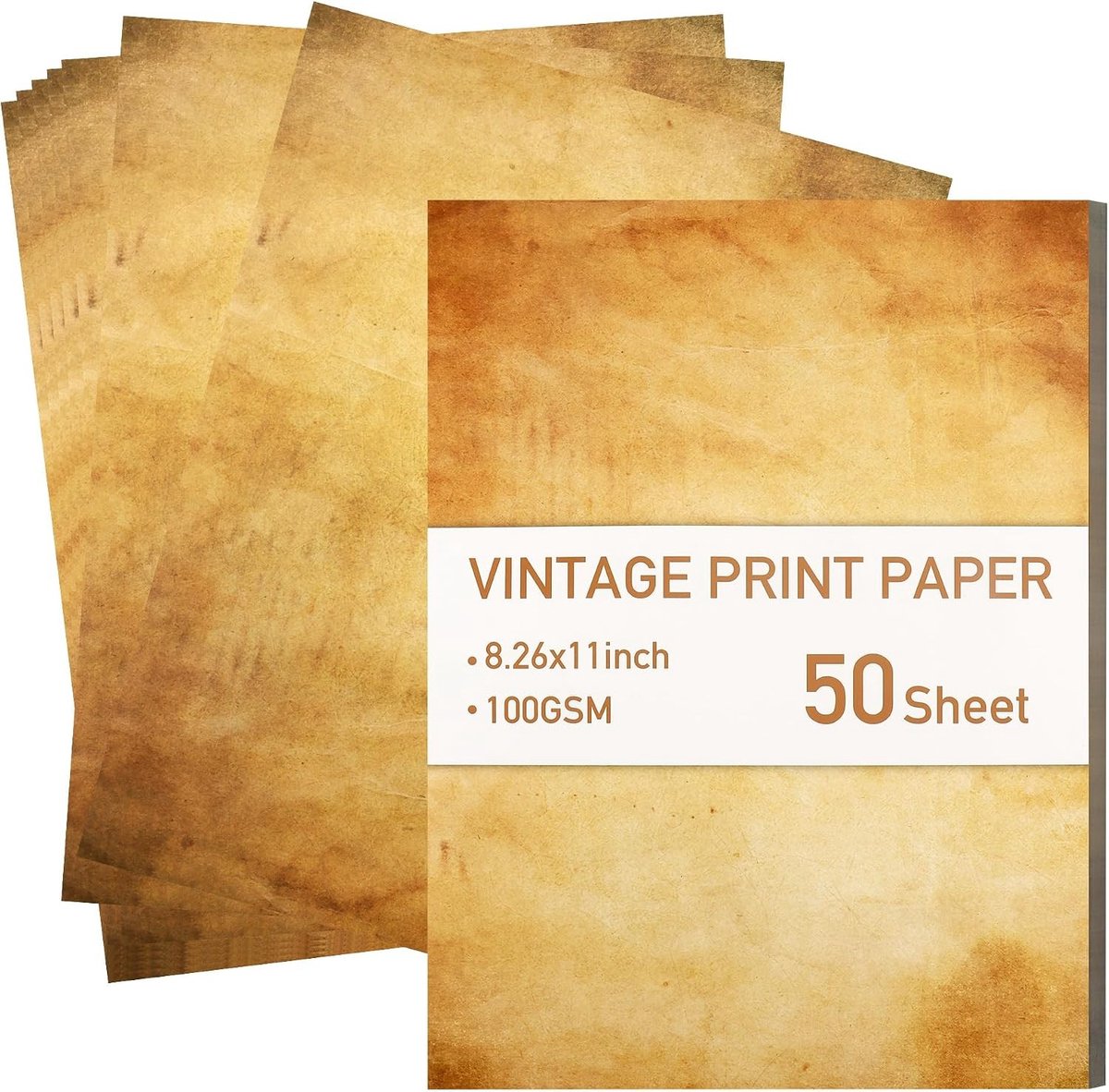 Vintage A4 papier voor uitnodigingen, brieven en prints - 50 vellen dubbelzijdig afgedrukt, ecologisch en nostalgisch ontwerp