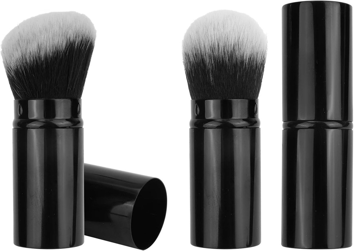 Set van 2 Uittrekbare Make-up Borstels voor Blush, Poeder en Foundation - Ideaal voor Reizen en Cosmetica Gebruik