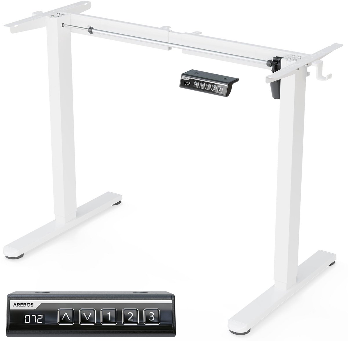 AREBOS Bureau Frame Elektrisch Verstelbaar In Hoogte Zit Sta Motor Wit 70 kg