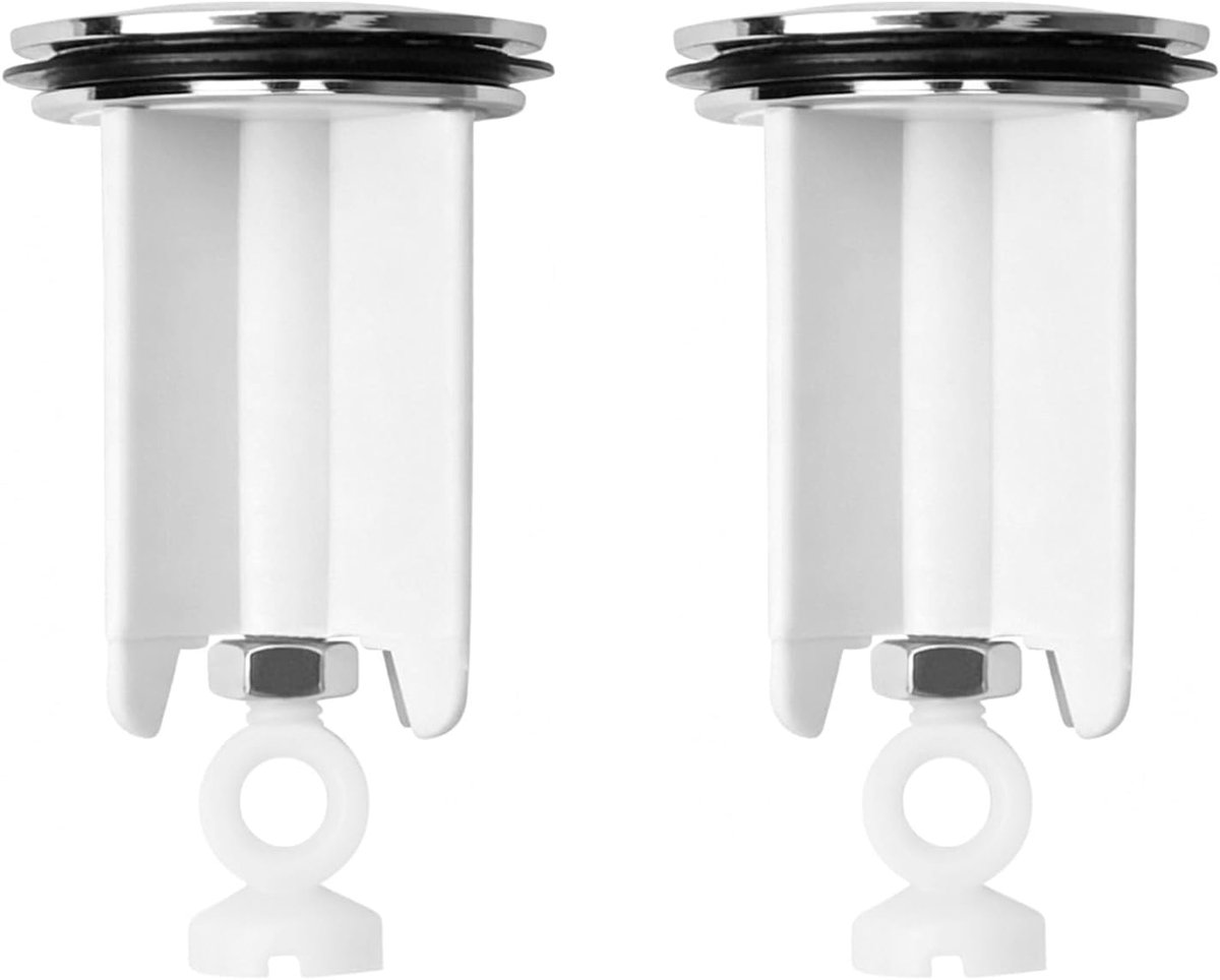 2 stuks afvoerstoppen, universele wastafelstop, 40 mm, afvoerstop van messing, vervanging voor badkuipstop, vervangende stop voor keuken en badkamer, voor wastafel in de badkamer en bidets