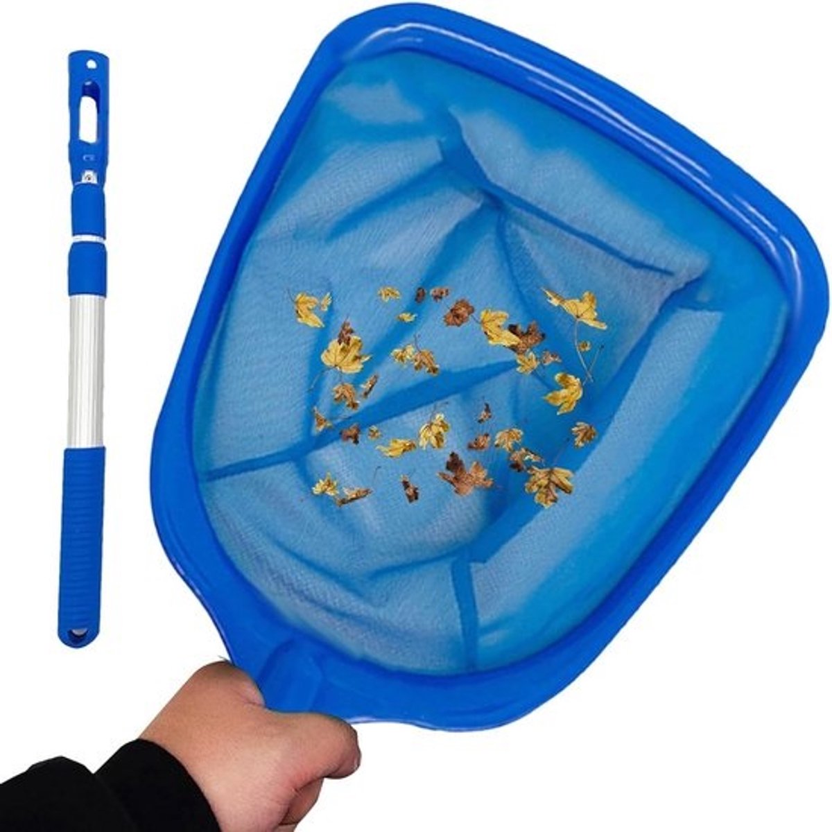 Zwembadschepnet - Vijverreiniger - Wateroppervlak reinigen - Fijnmazig gaas - 41 cm - Blauw