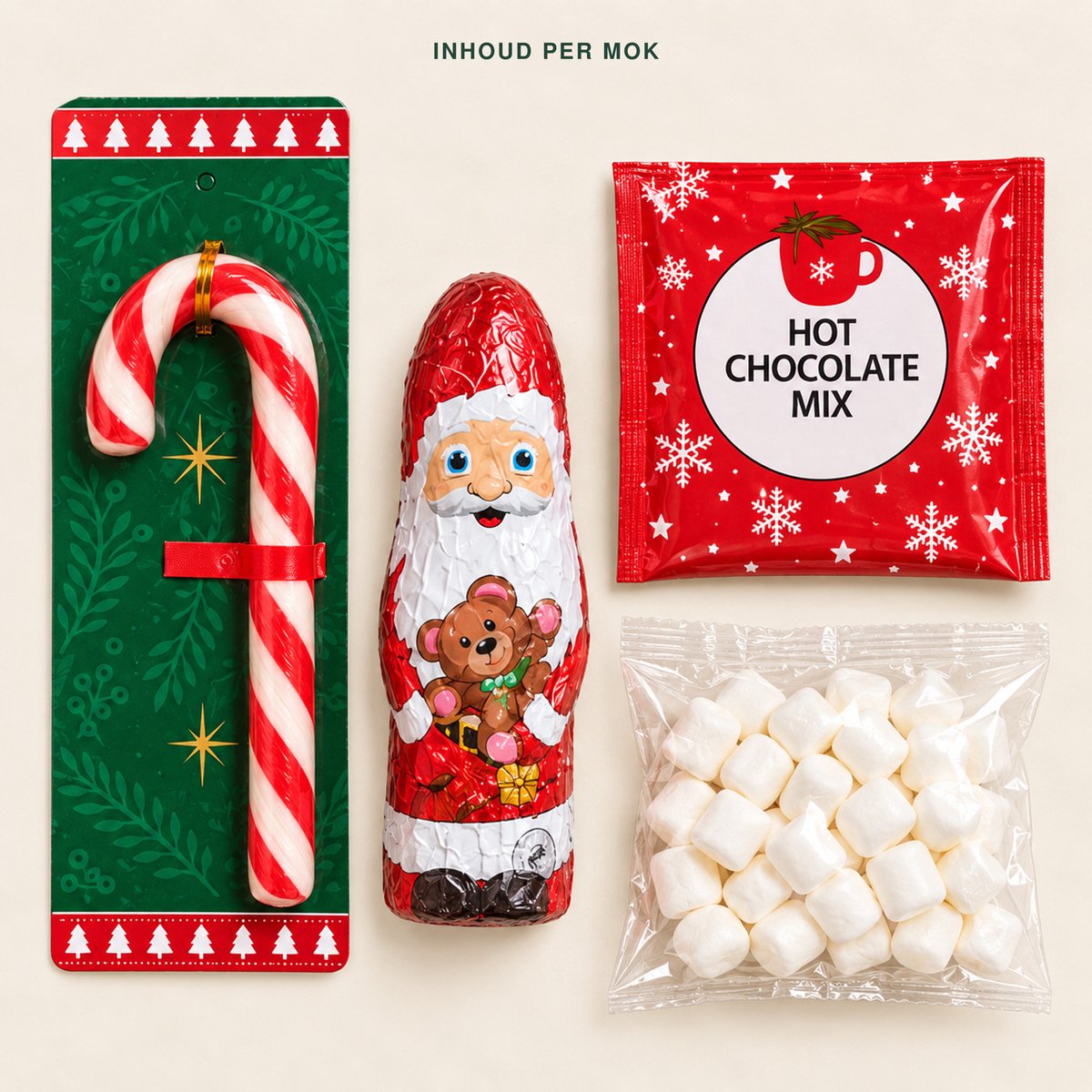 EasyMart Kerstmokken Cadeauset – Kerstpakket – 2 x 700 ml – Kerstcadeau met Chocolademelk, Marshmallows, Chocolade en Candy Canes – foto 6