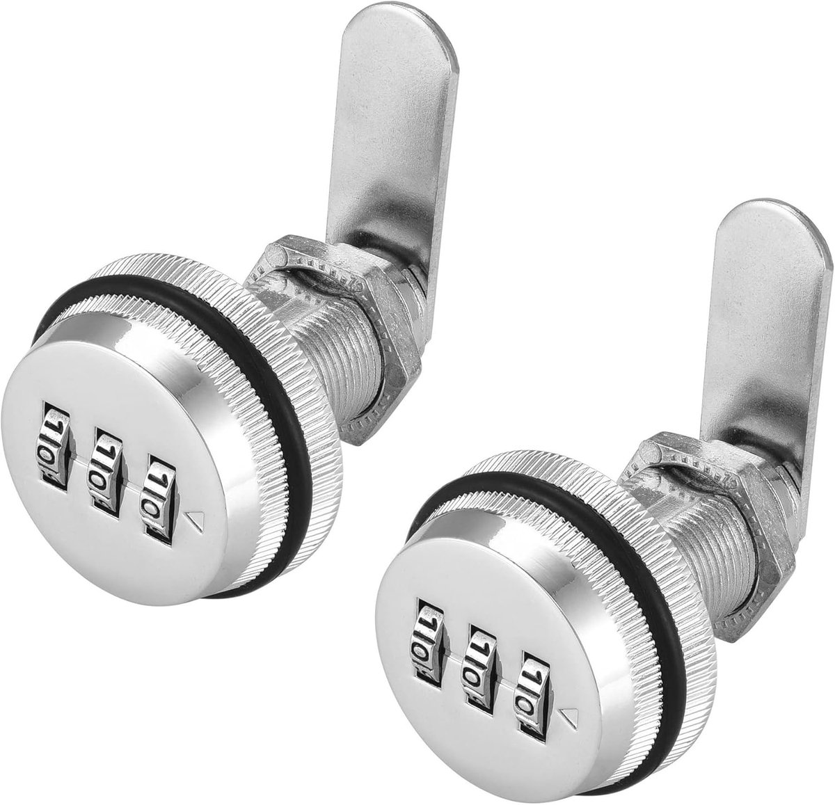 Sloten Set van 2 Wachtwoord Gecodeerde Sloten voor de Veiligheid van Doos Kast Lade Brievenbus Deur Meubels (30 mm, Zilver)