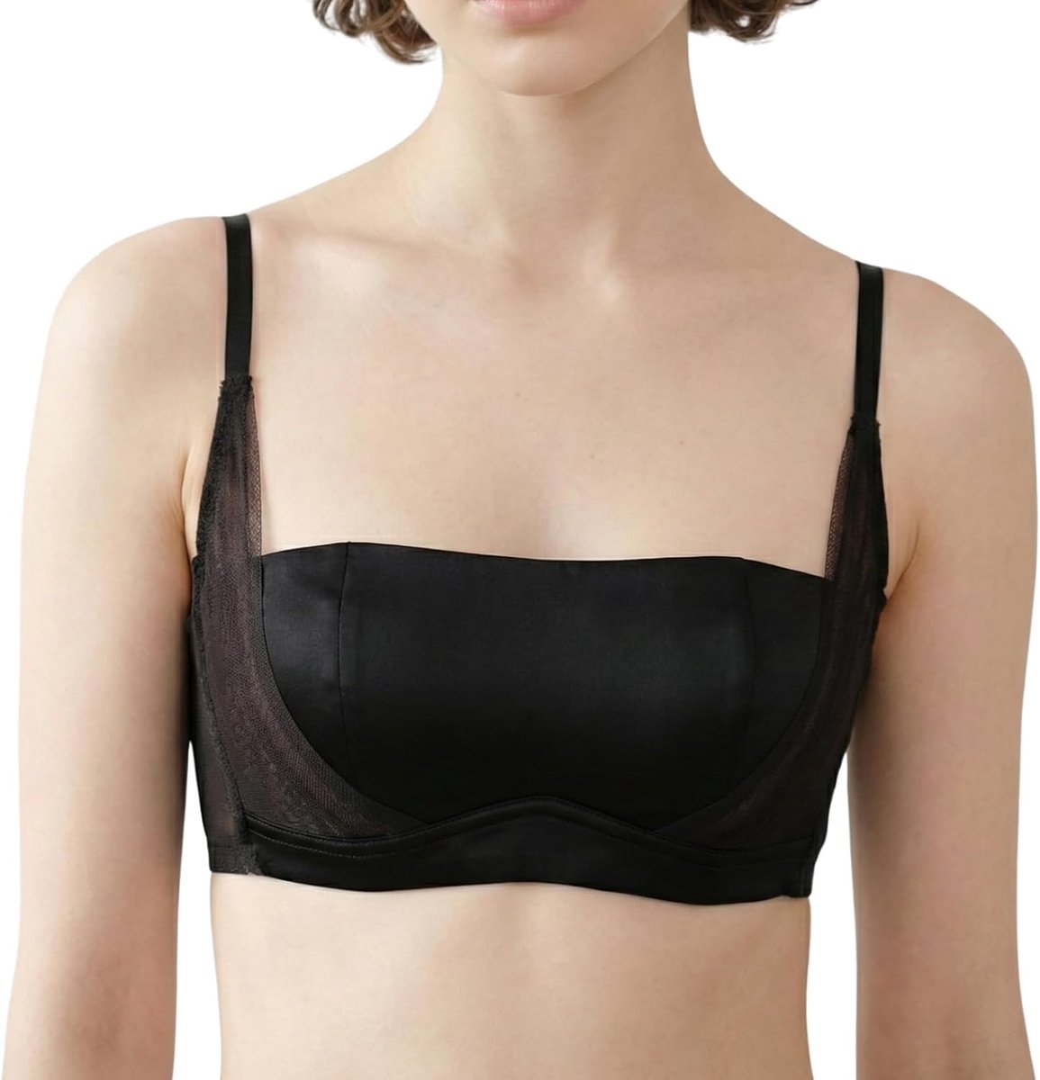 Satijnen bralette voor dames, demi balconette-beha