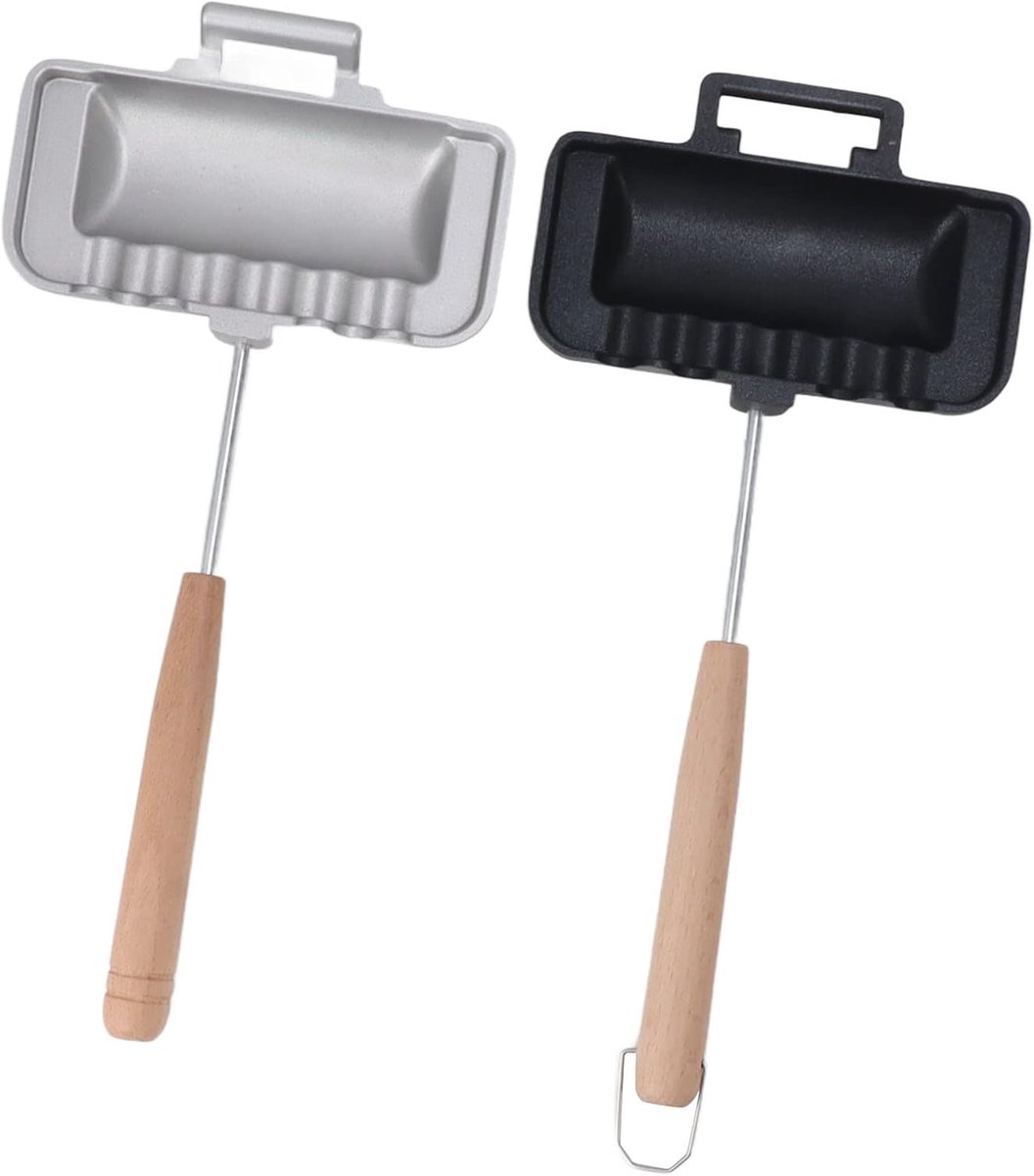 Bakplaat Voor Dubbelzijdige Sandwich-Bakplaat, Dubbelzijdige Braadpan, Afneembare Handgreep, Anti-Aanbakpannen, Aluminium Pan Voor Grillkaas, Broodjes Voor