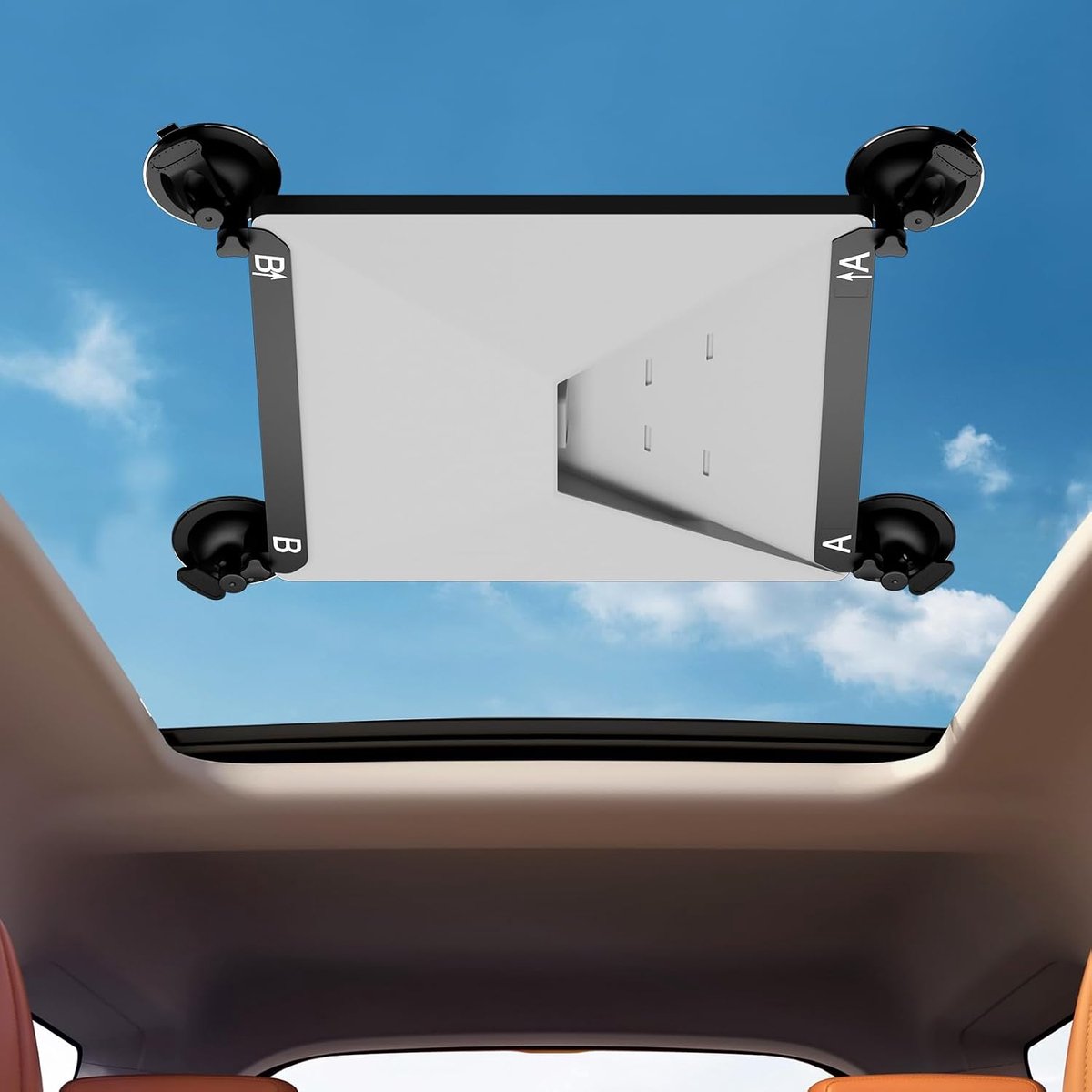 Mini houder voor in de auto, veilig montageset voor autoruiten en zonnedaken, sterk zuigontwerp voor stabiel satellietsignaal voor campers, boten en roadtrips, met 2 verwisselbare zuignappen