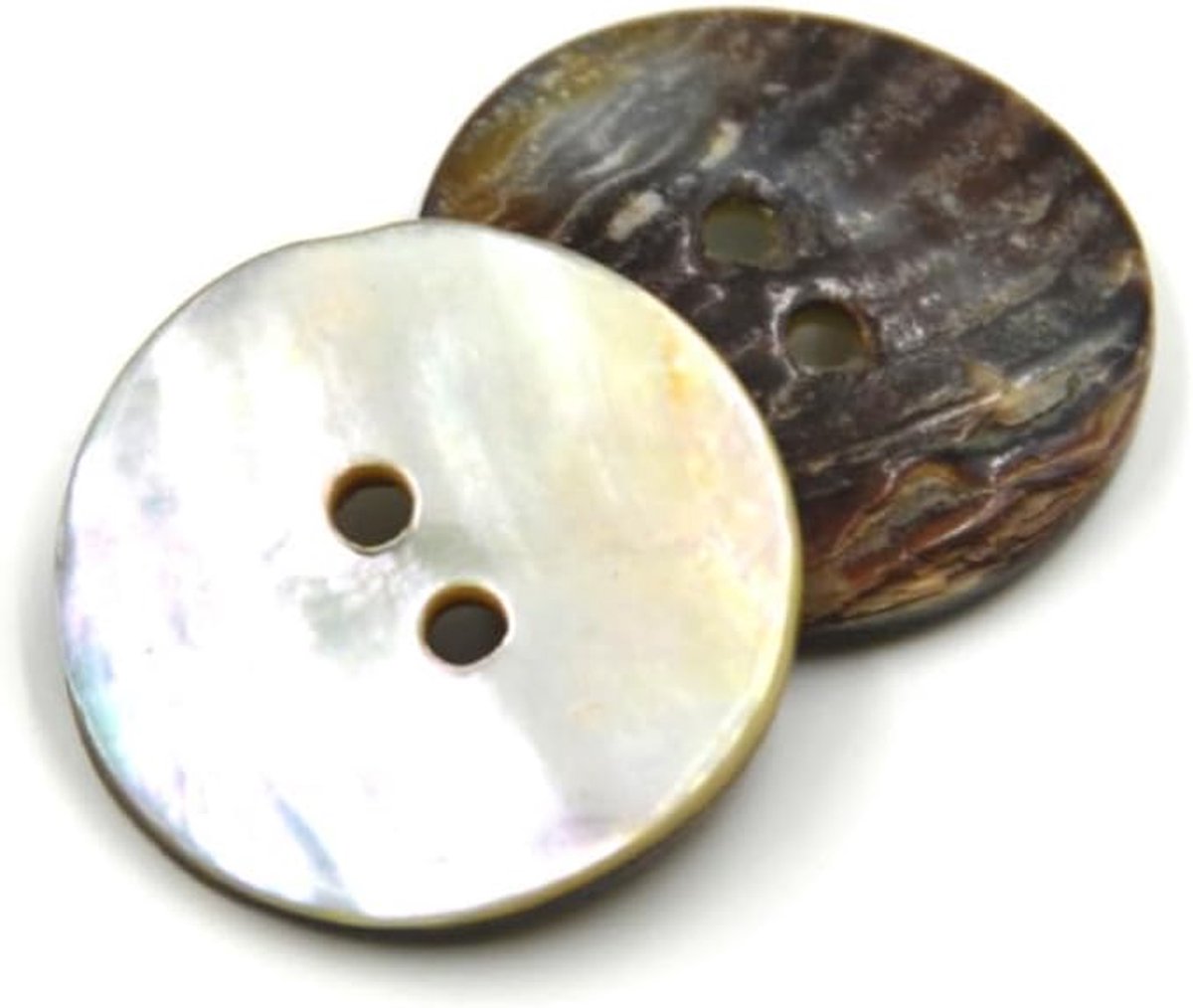 10 stuks natuurlijke schelpknoppen, ronde knoppen met 2 gaten voor naaien en knutselen, knoppen voor DIY naaien, truien, jassen, vesten, overhemden, gebreide jassen, kostuums