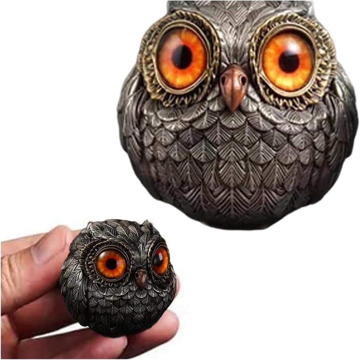 4 x 4 x 4 cm mini uilenfiguur gesimuleerd uilenbeeld hars uil versiering Kerstmis dier decor uil ornament hanger voor woonkamer tuin boekenkast slaapkamer bloempotten