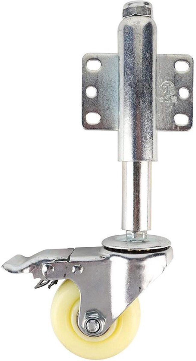 3 inch nylon doelwiel veerbelaste zwenkwiel met rem - 220 lbs draagvermogen voor Poort