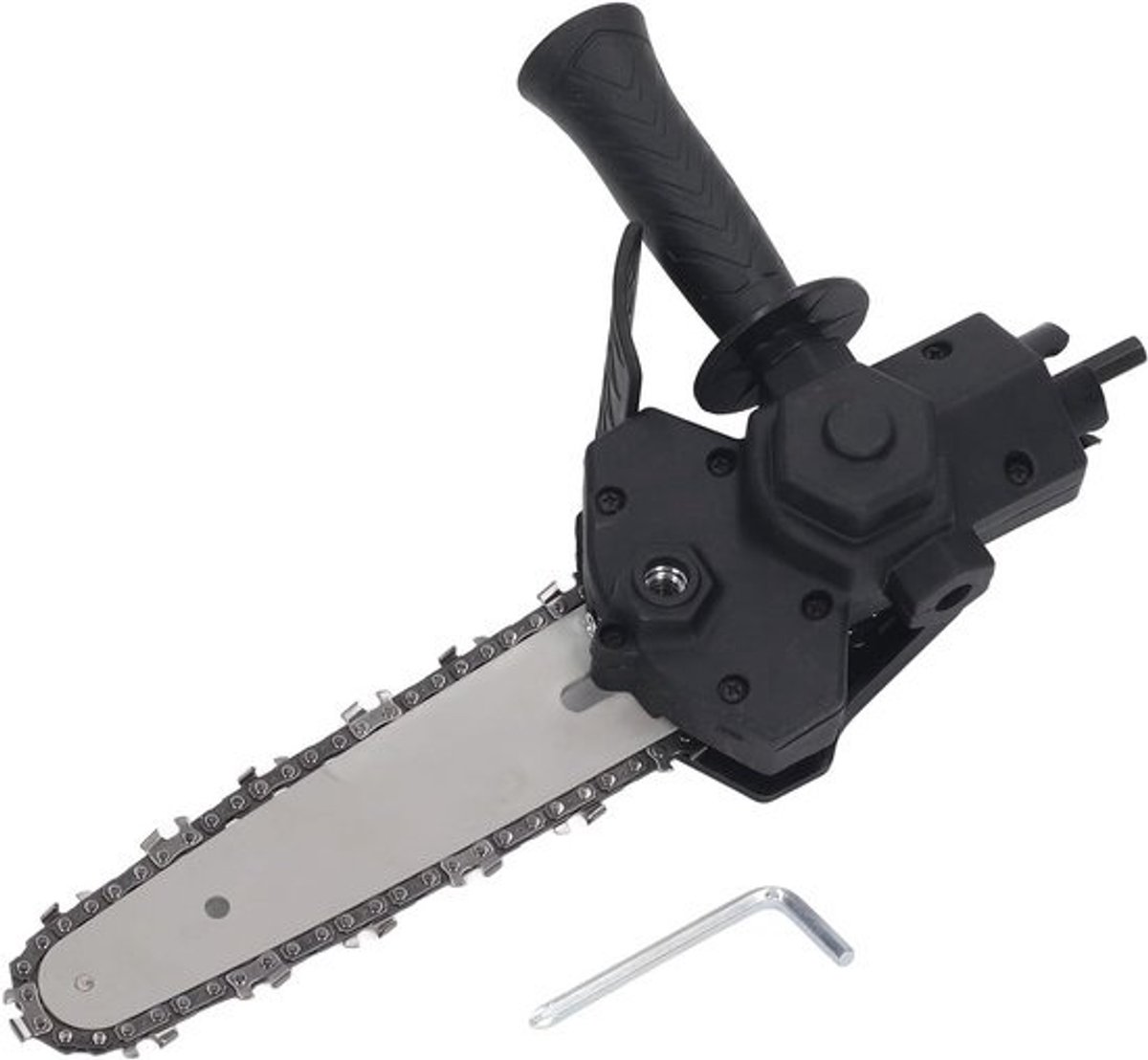 Boor Zaag Adapter - Ombouwkop Kettingzaag - Hout Bewerken - Flexibele Hoek - 6 Inch - Zwart