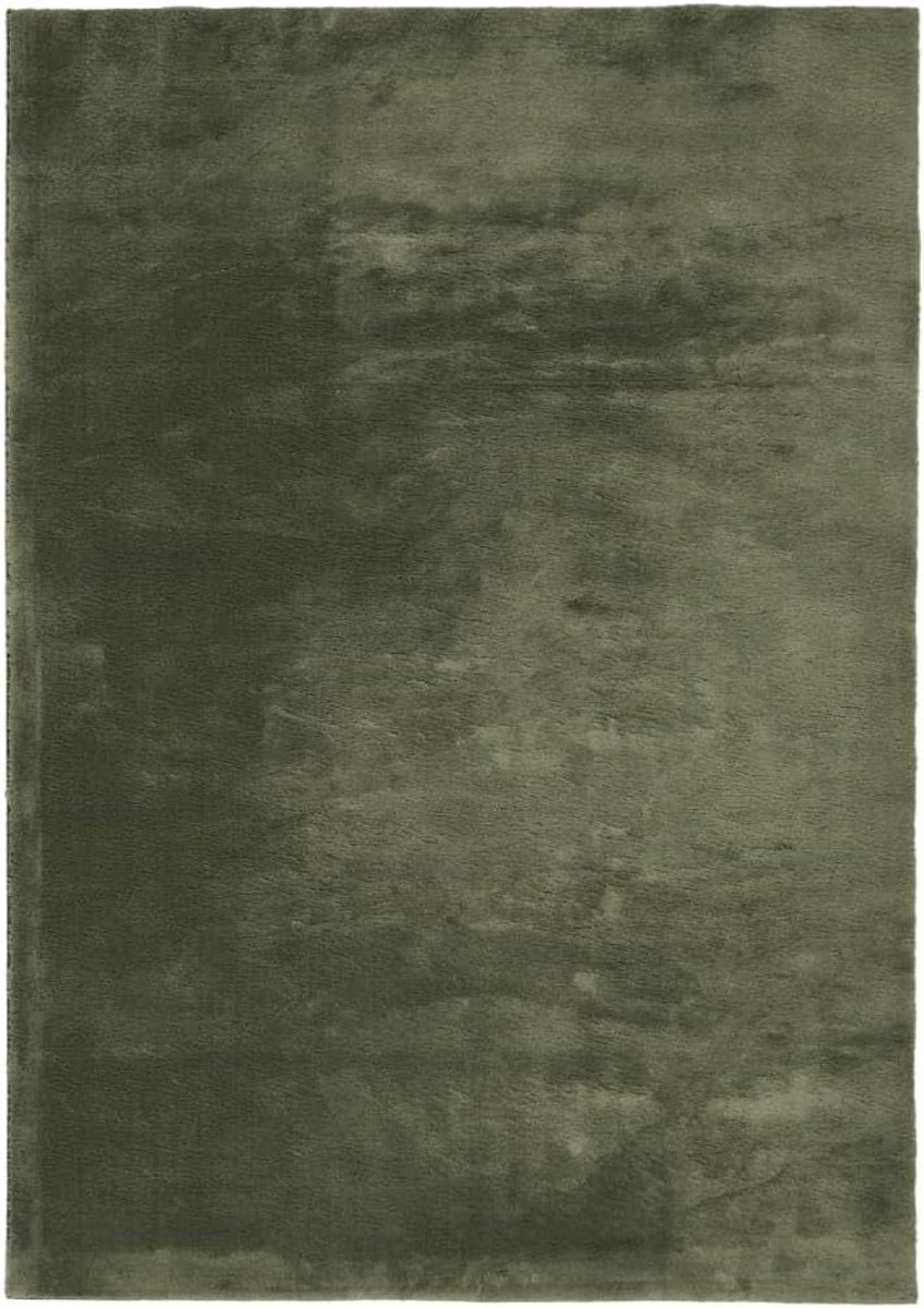 Vloerkleed, laagpolig, zacht en wasbaar, bosgroen, 200 x 280 cm, zacht polyester tapijt met pluizige vezels voor woonkamer, slaapkamer en hal