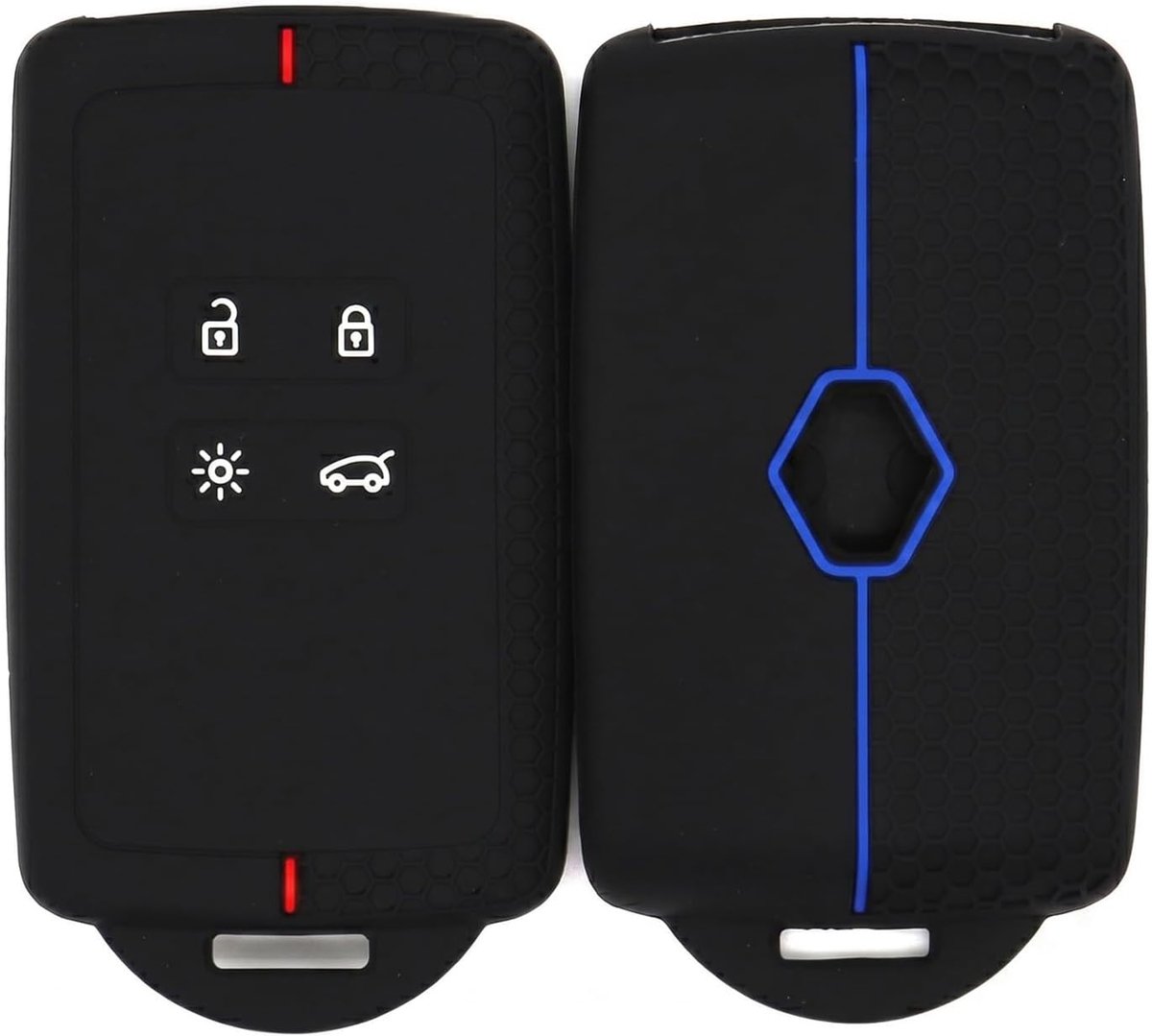 2 stuks sleutelbehuizing voor Renaul, compatibel met Clio Megane Koleos Kadjar Kangoo Twingo Talisman Captur Espace Dacia Duster auto siliconen hoes TPU sleutel 4 toetsen