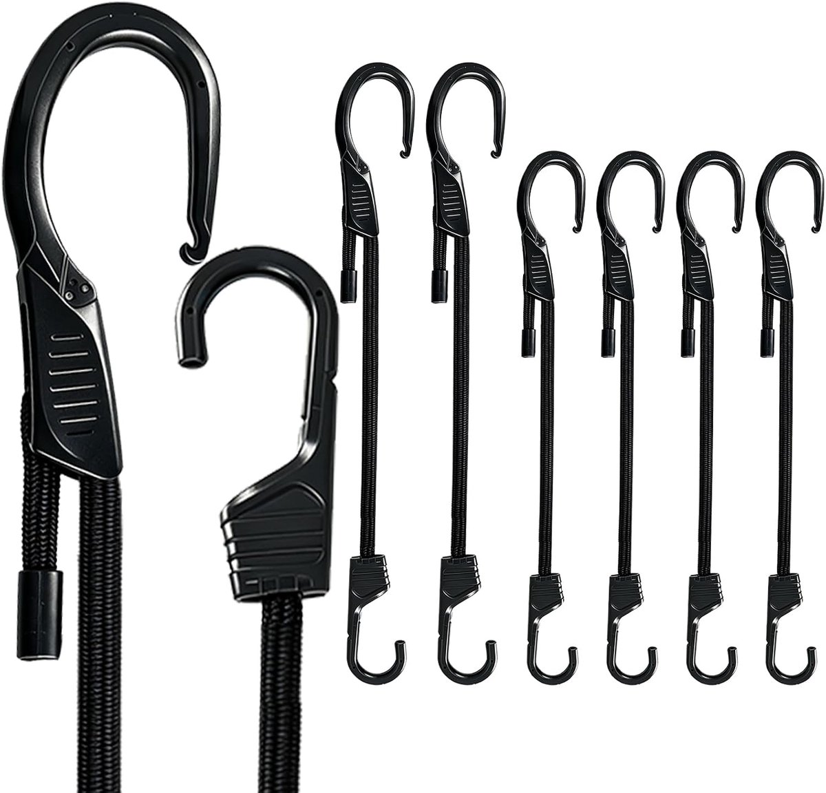 6 stuks expanders met haken, verstelbaar spanrubber met haken