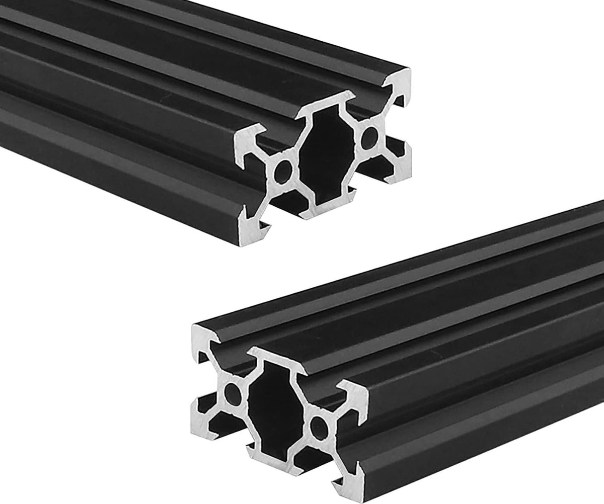 2040 Alu Profiel 300mm V-Type Zwart Aluminium Profiel 20x40 Europese Standaard Geanodiseerde Lineaire Rail Extrusie 2 Stuks, voor DIY 3D-printers en CNC