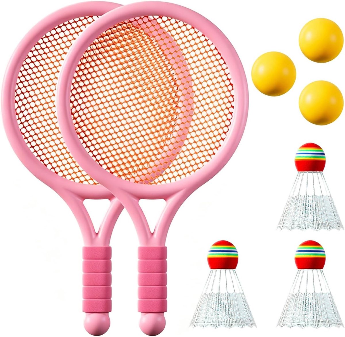 Badmintonset voor Kinderen - Complete Kinderpennenbalset met Rackets en Ballen voor Buitenactiviteiten